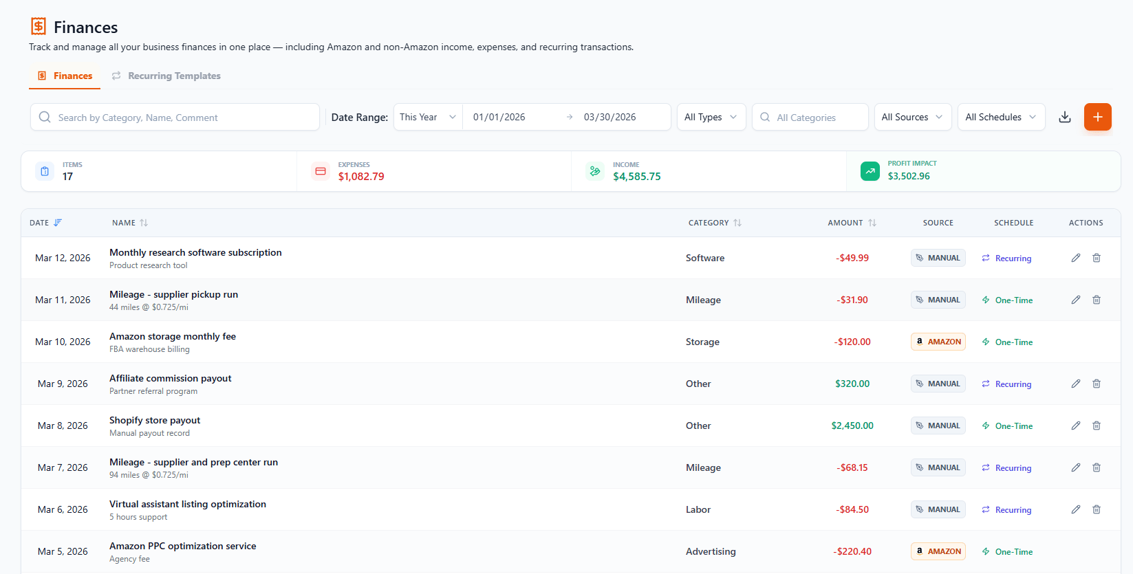 Finance List