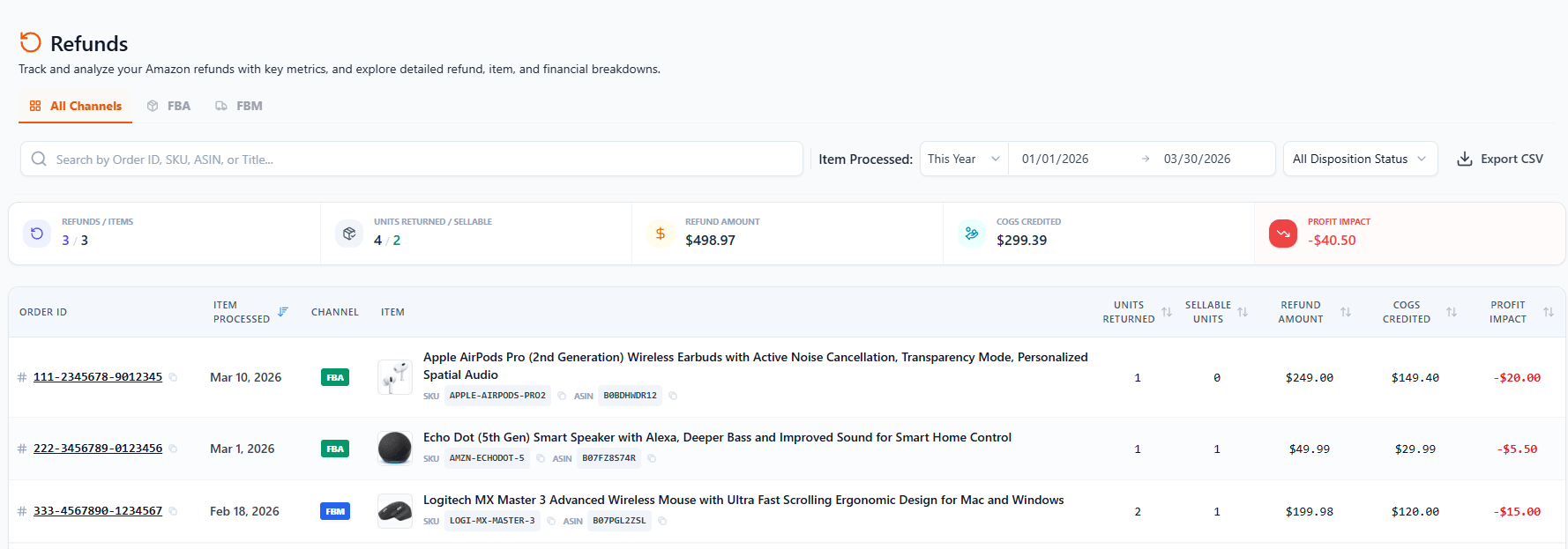 Refund List